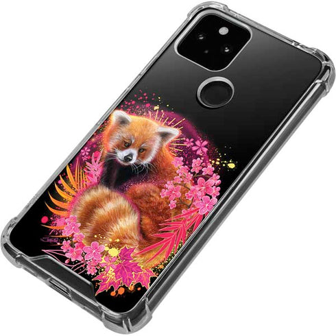 Red Panda with Flowers by Sheena Pike Google Pixel 5 Clear Case